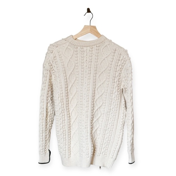 3.1 Phillip Lim cotton blend cable knit side zip sweater, Size XS, Ivory - Picture 3 of 14